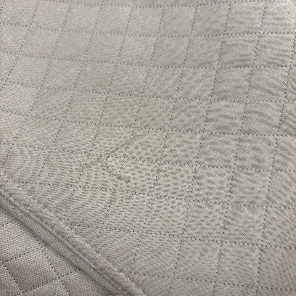 Magaschoni Pullover Mens 2XL Beige Diamond Quilted Half Zip Sweater Pockets - Picture 4 of 14